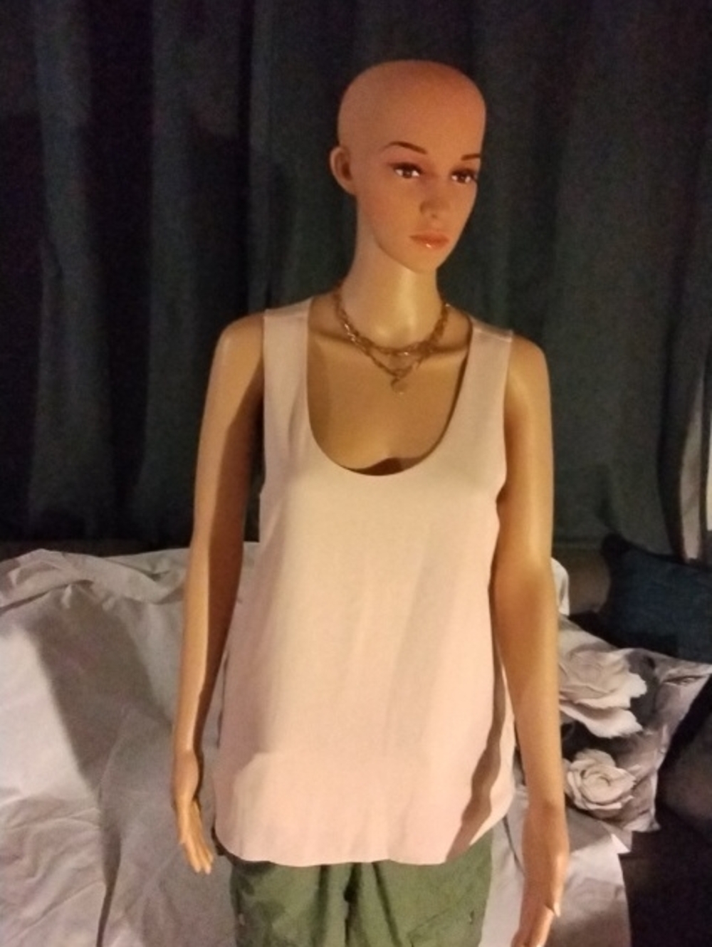 Ann Taylor Light Pink Scoop Neck Sleeveless Tank